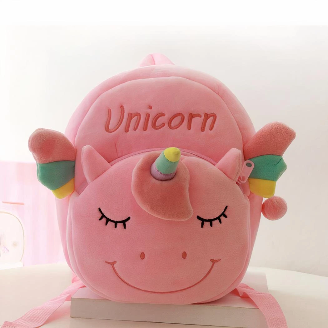 Petit Sac à Dos En Peluche D’une Licorne Souriante – Image 3