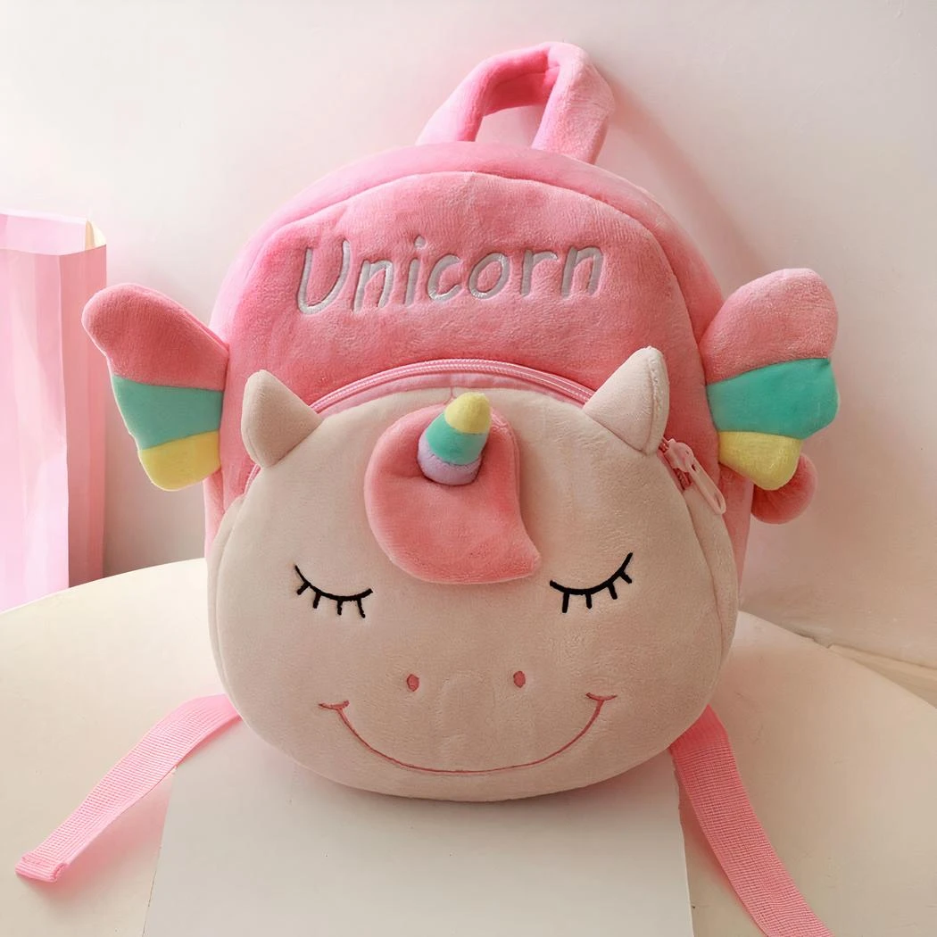 Petit Sac à Dos En Peluche D’une Licorne Souriante – Image 4