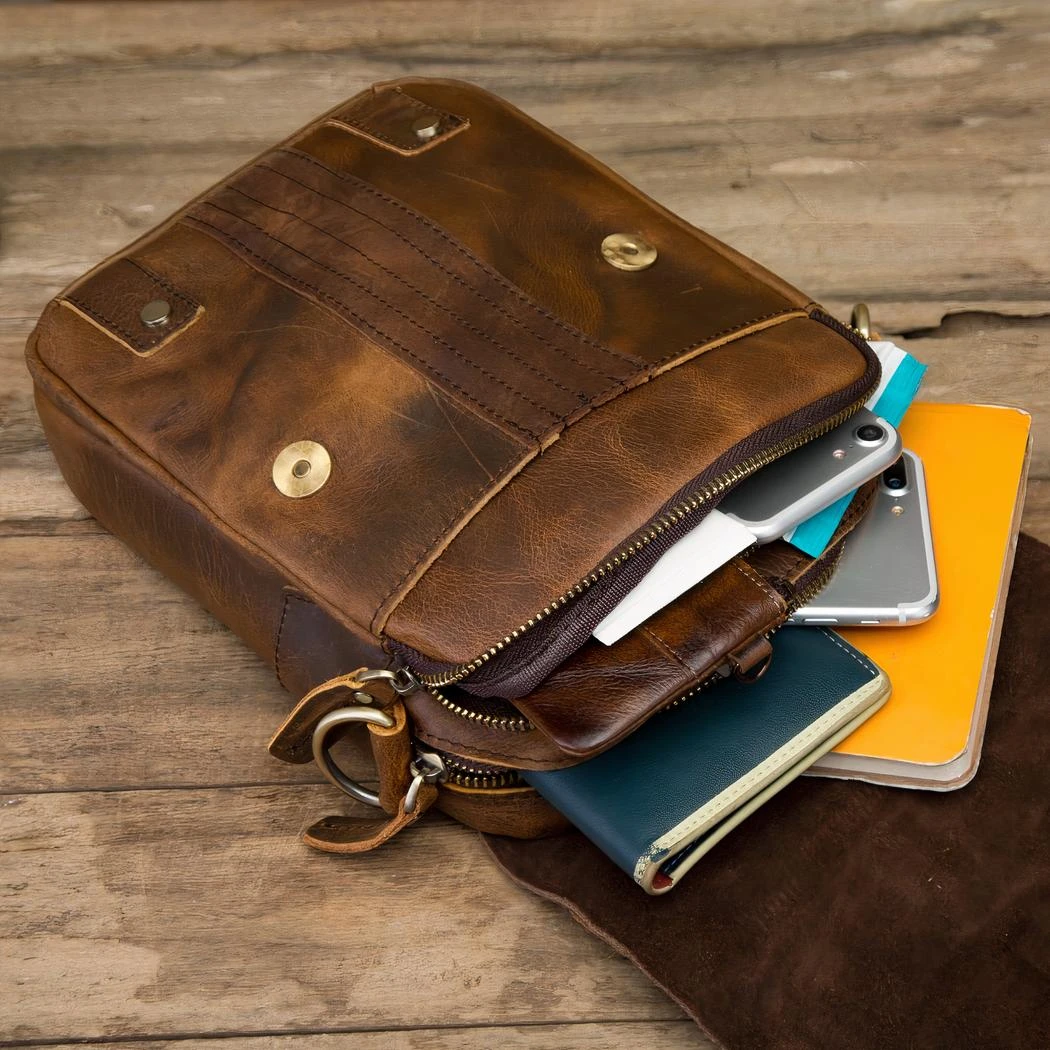 Sac à Dos Bandoulière En Cuir – Image 6