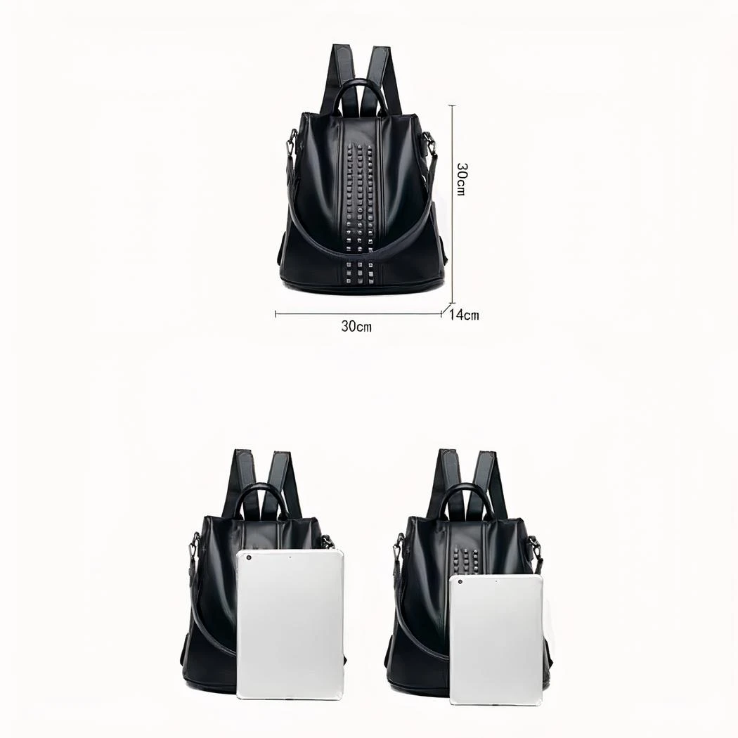 Sac à Dos D’ordinateur élégant En Cuir Végan Pour Femme – Image 15