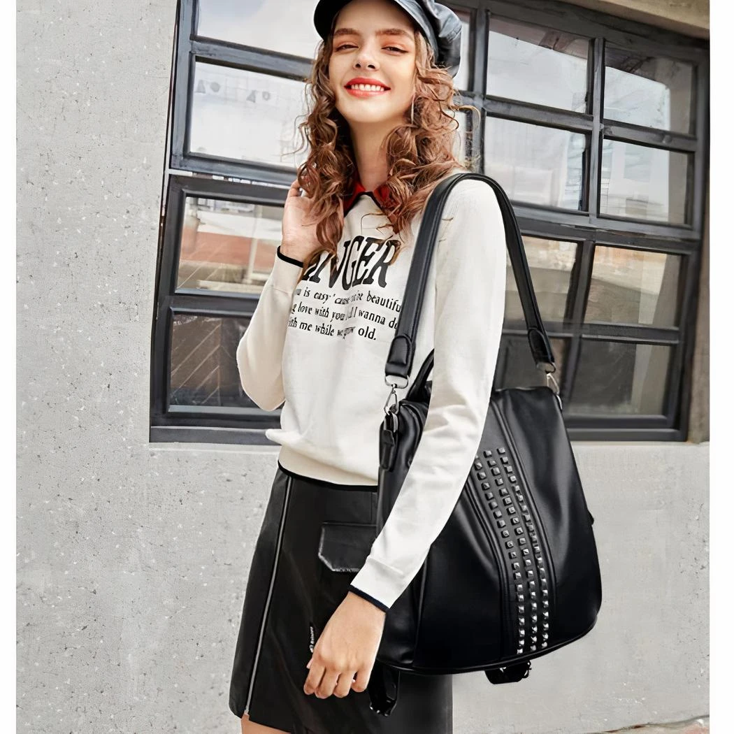 Sac à Dos D’ordinateur élégant En Cuir Végan Pour Femme – Image 16