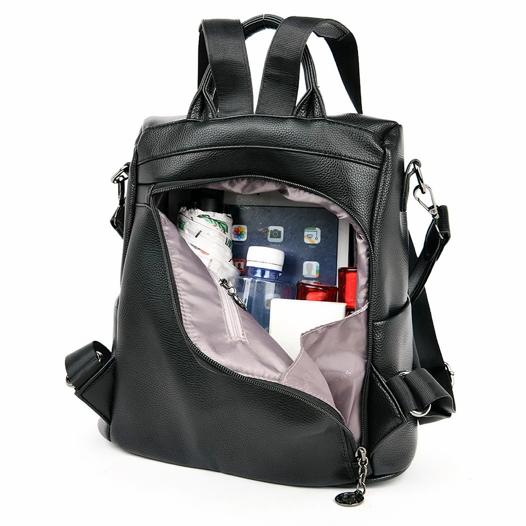 Sac à Dos D’ordinateur élégant En Cuir Végan Pour Femme – Image 3