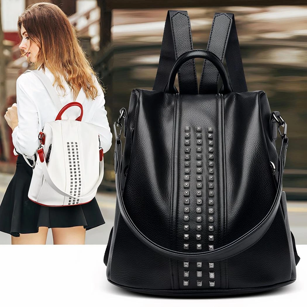 Sac à Dos D’ordinateur élégant En Cuir Végan Pour Femme – Image 2