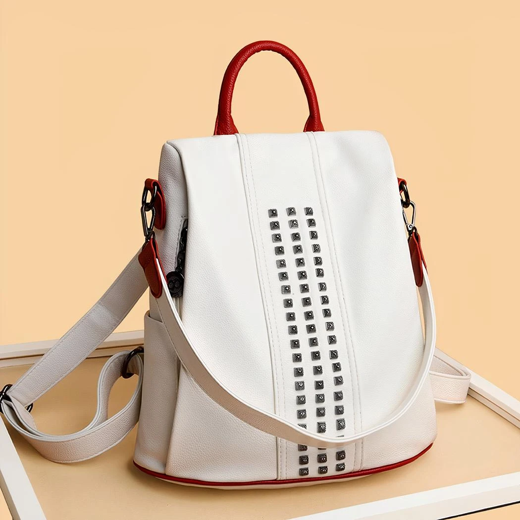 Sac à Dos D’ordinateur élégant En Cuir Végan Pour Femme – Image 5