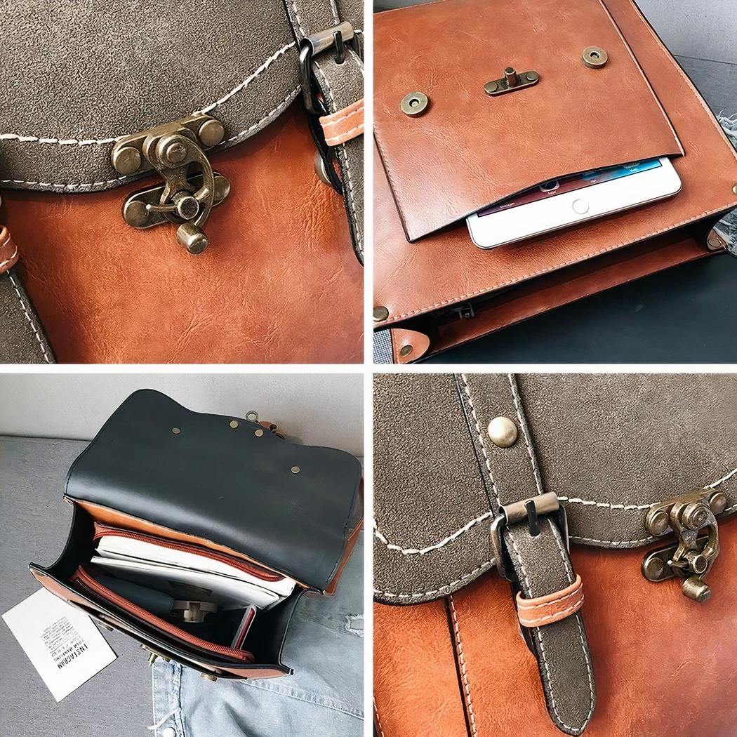 Sac à Dos Vintage Rectangulaire En Similicuir Pour Femme – Image 6