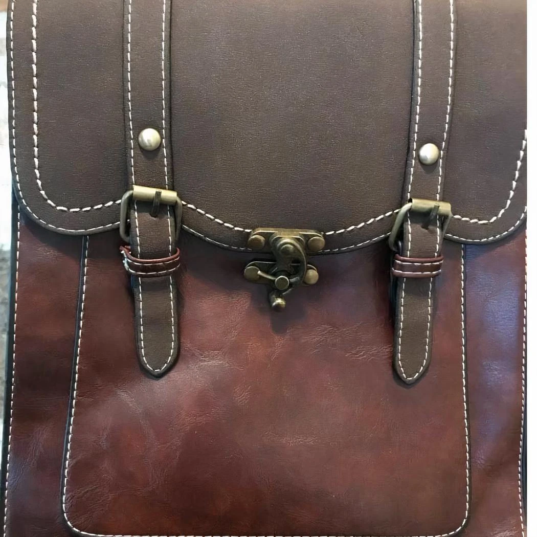 Sac à Dos Vintage Rectangulaire En Similicuir Pour Femme – Image 17