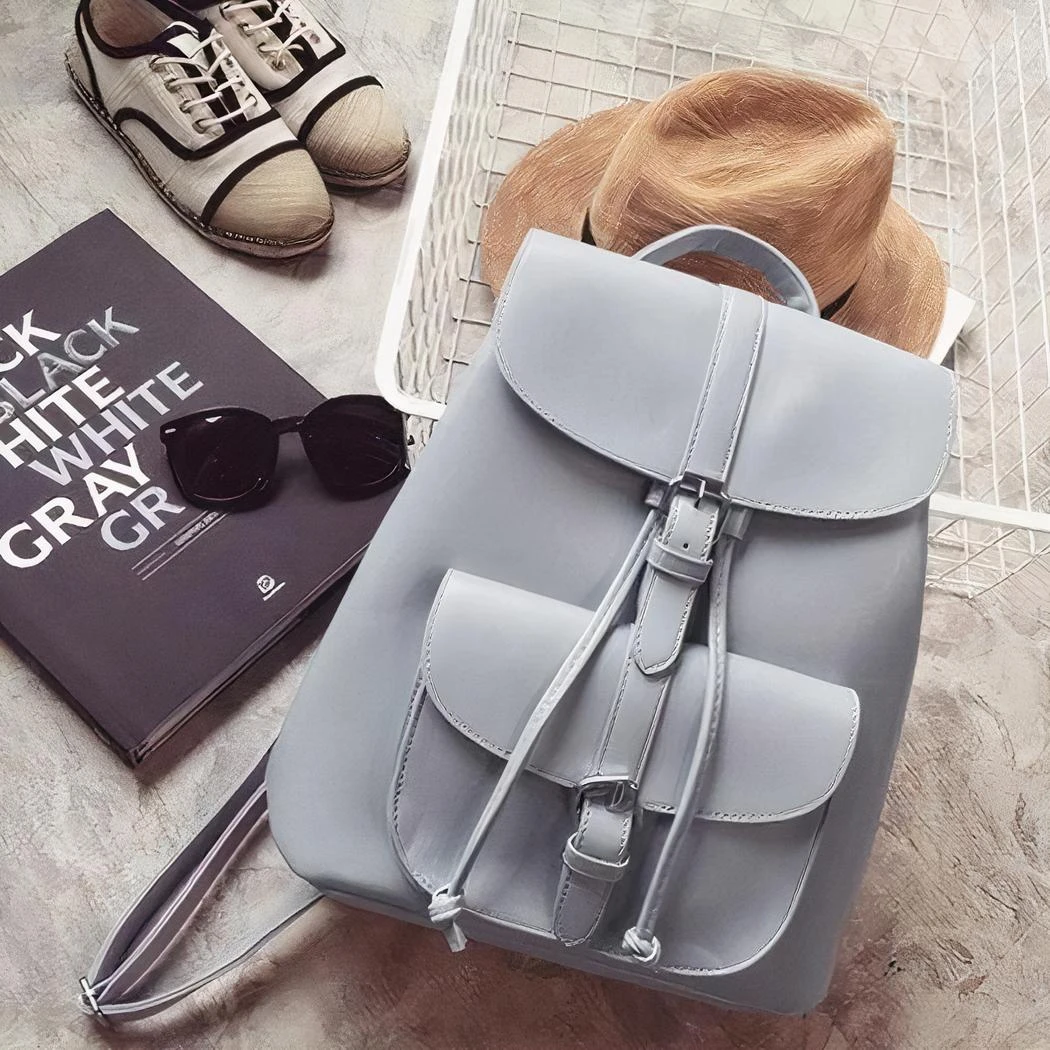 Sac à Dos Rétro En Cuir Synthétique Pour Femme – Image 5