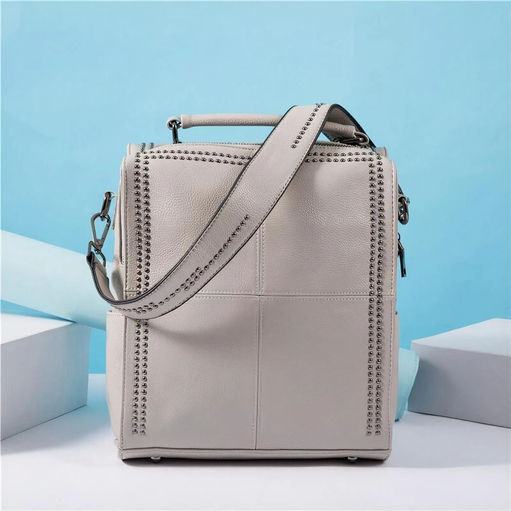 Sac à Dos Carré En Cuir De Vache – Image 7