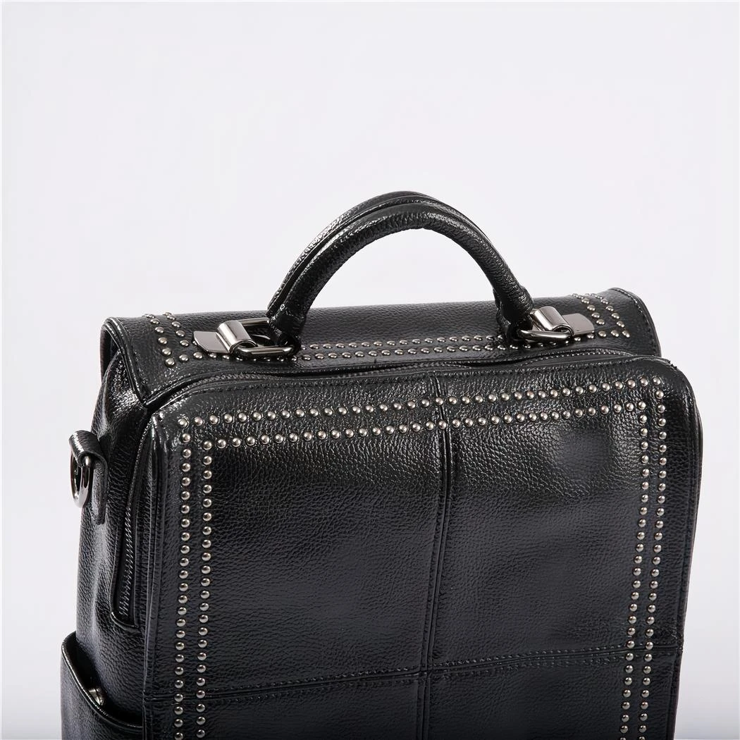 Sac à Dos Carré En Cuir De Vache – Image 5