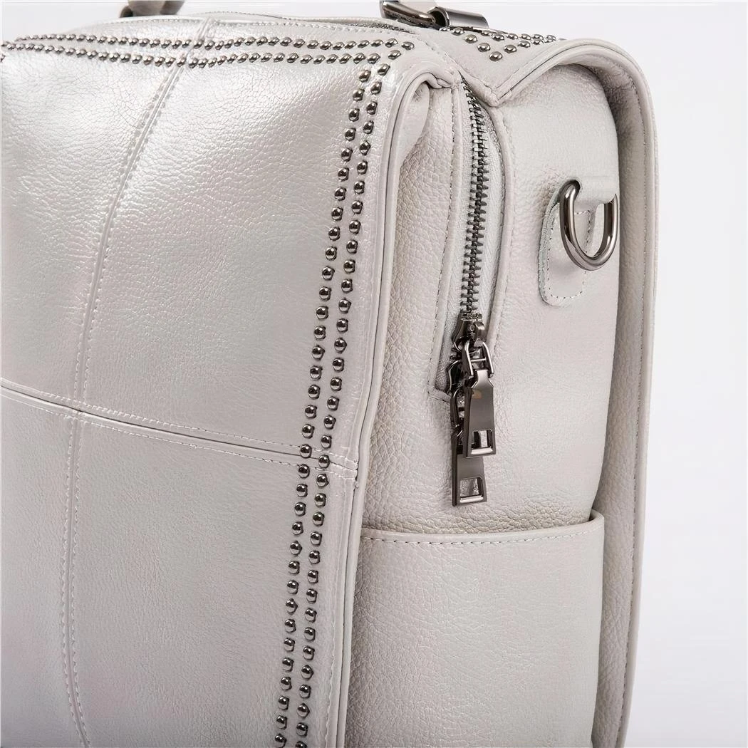 Sac à Dos Carré En Cuir De Vache – Image 4