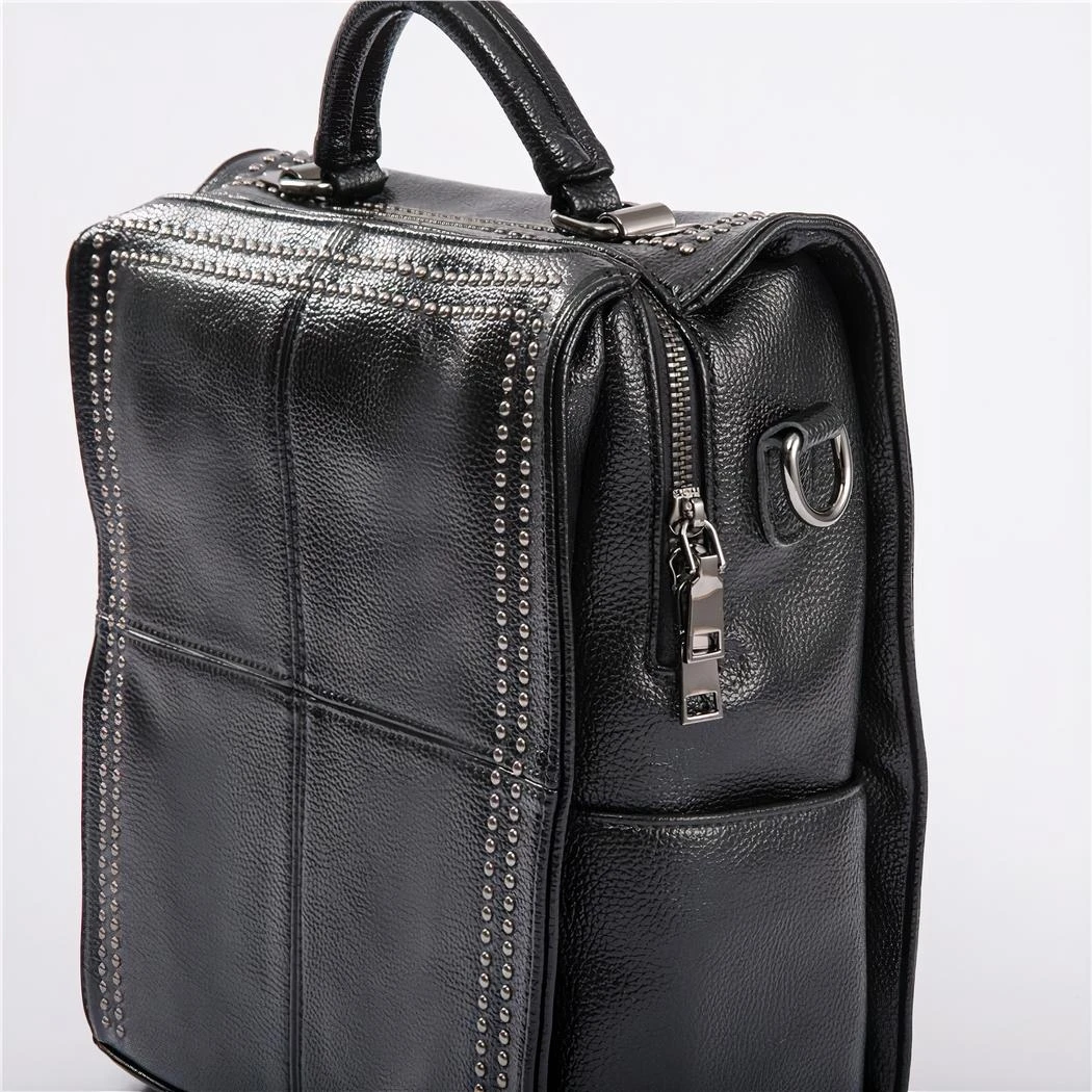 Sac à Dos Carré En Cuir De Vache – Image 6