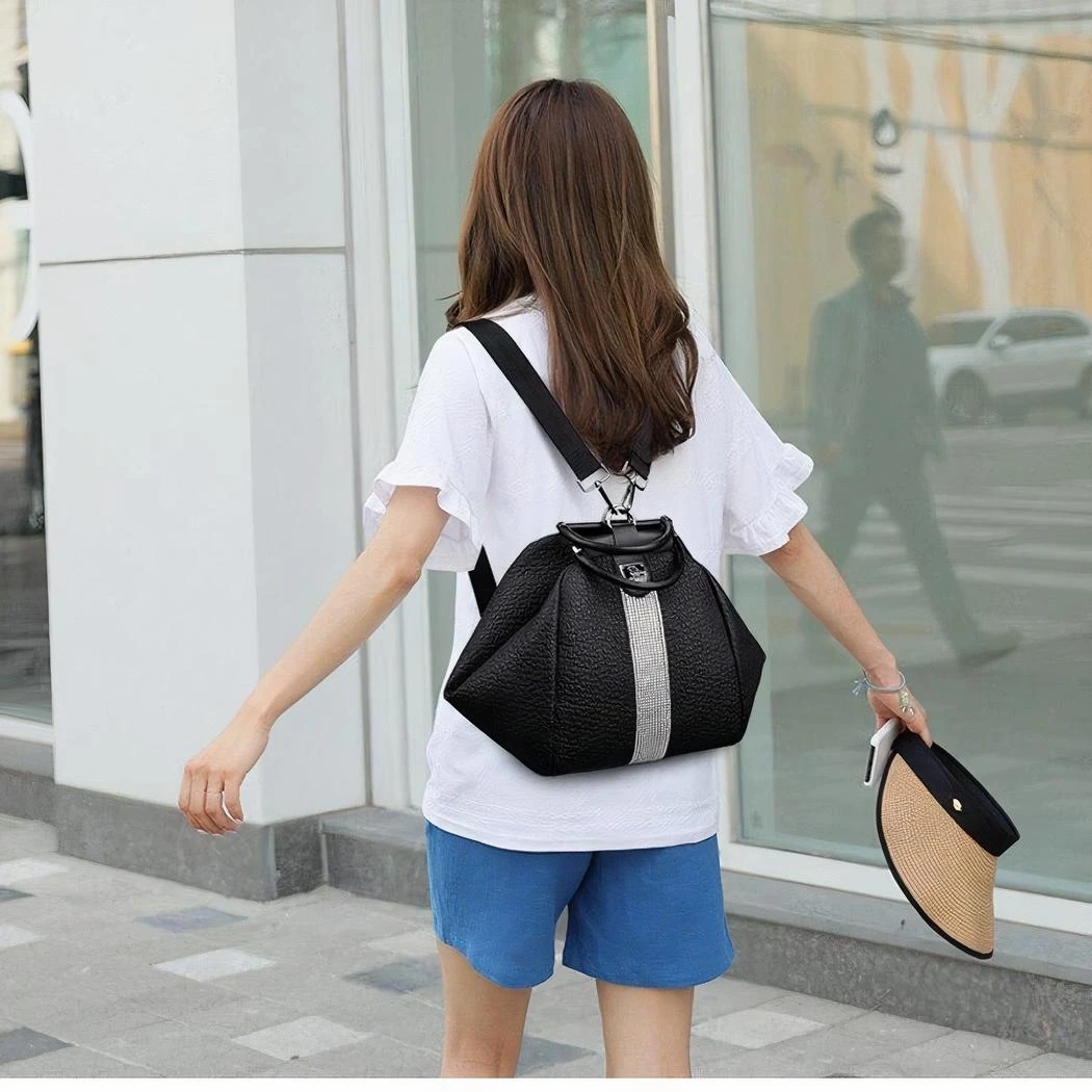 Sac à Dos Modulable Pour Femme En Cuir Synthétique – Image 2