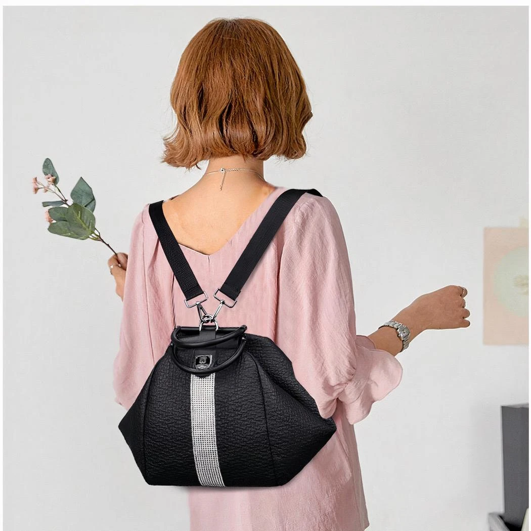 Sac à Dos Modulable Pour Femme En Cuir Synthétique – Image 3