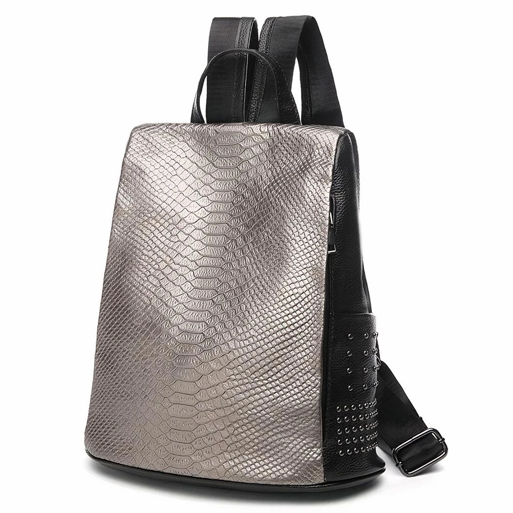 Sac à Dos élégant Motif Croco Pour Femme – Image 3