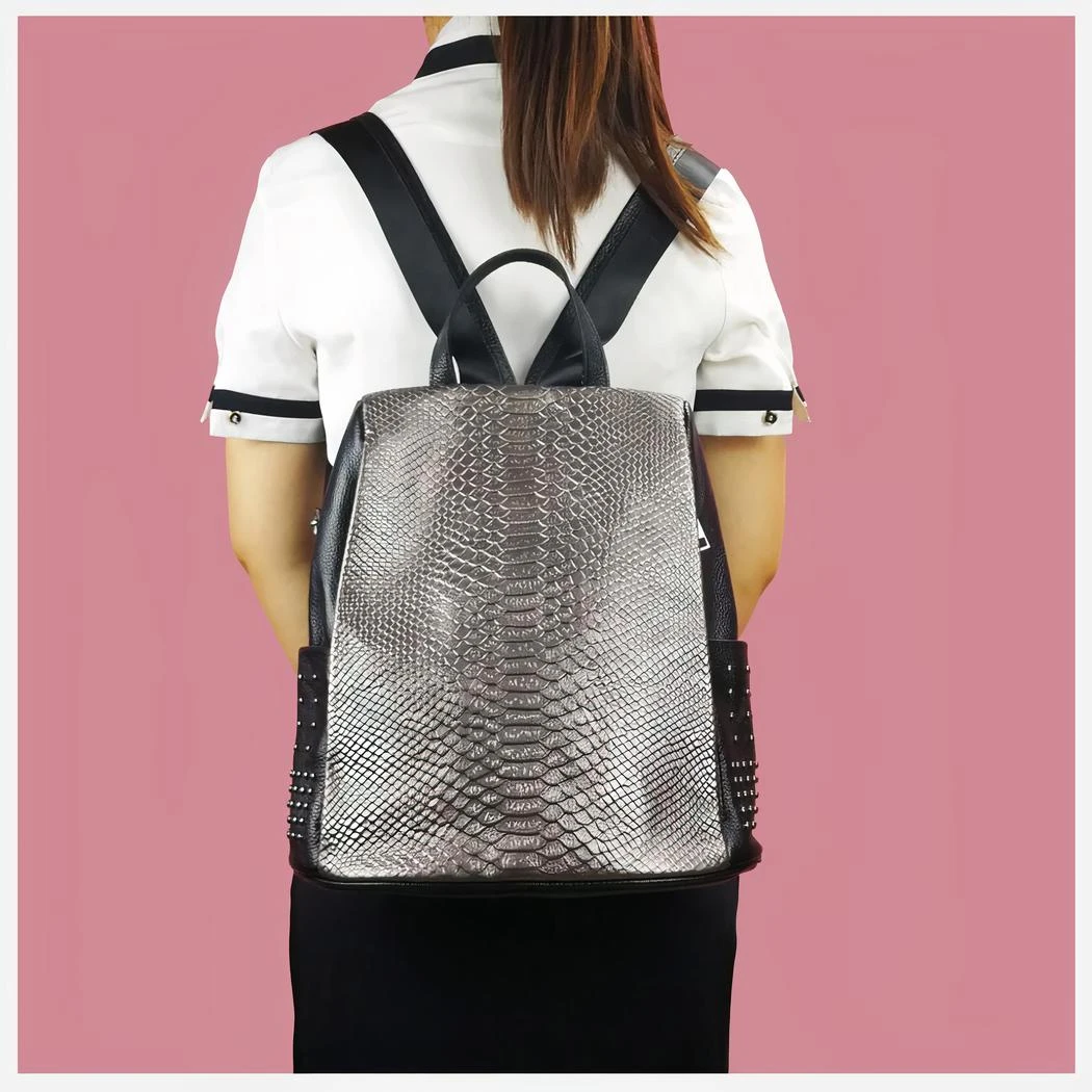 Sac à Dos élégant Motif Croco Pour Femme – Image 6