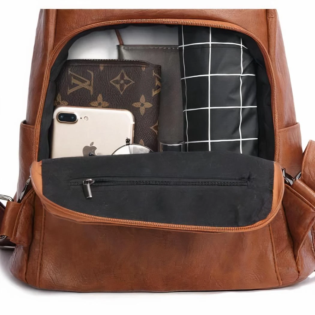 Sac à Dos Original En Cuir Véritable Pour Femme – Image 8