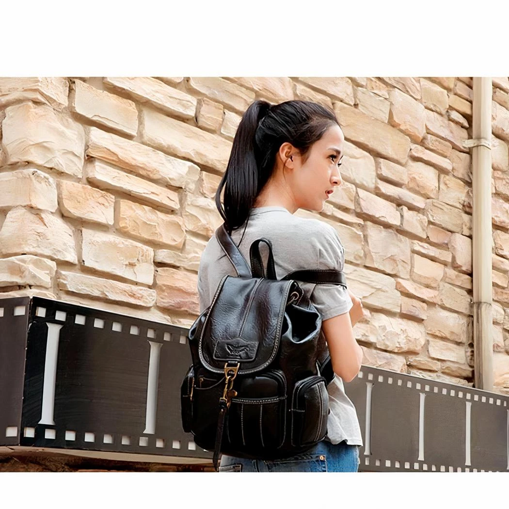 Sac à Dos Vintage Similicuir Multipoche – Image 5