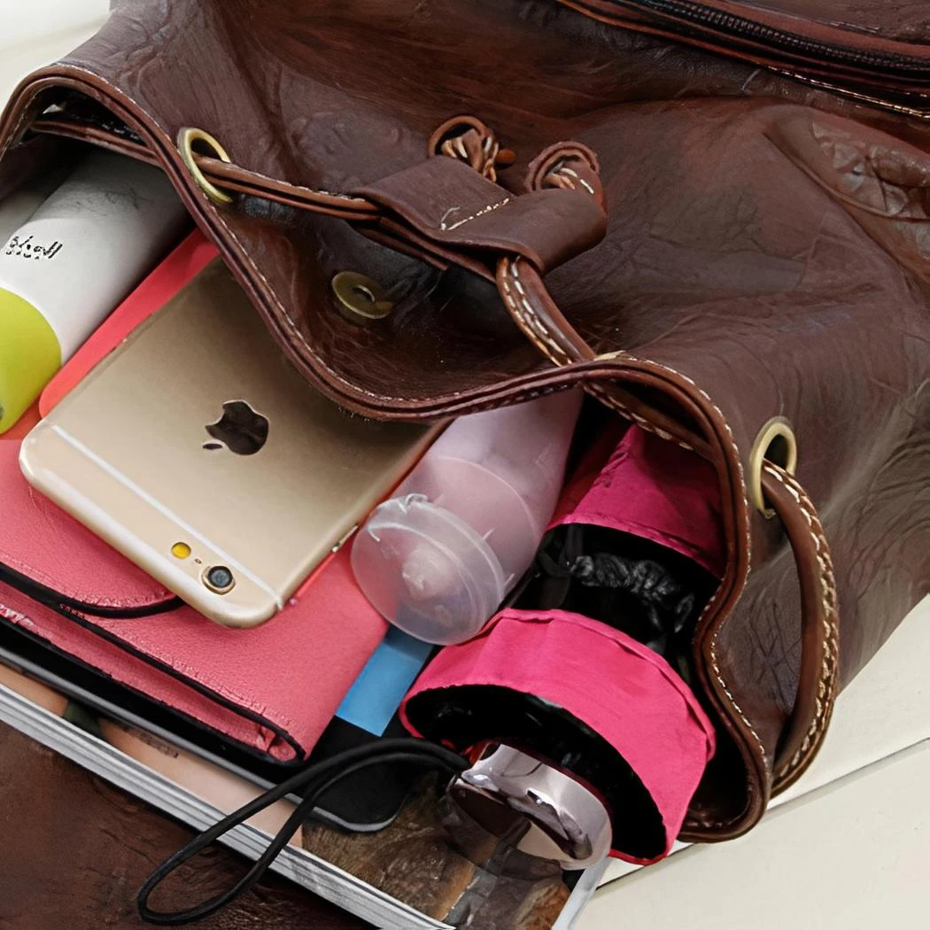 Sac à Dos Vintage Similicuir Multipoche – Image 8