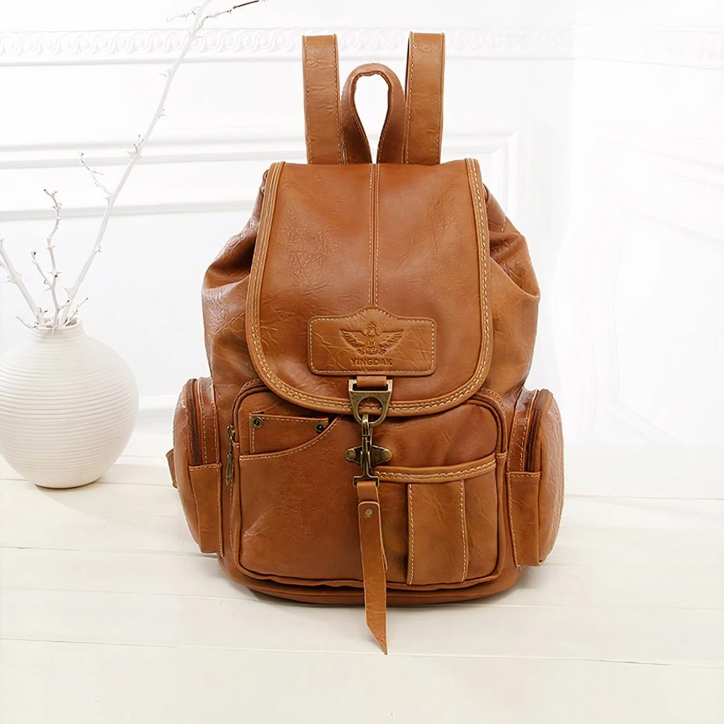 Sac à Dos Vintage Similicuir Multipoche – Image 3