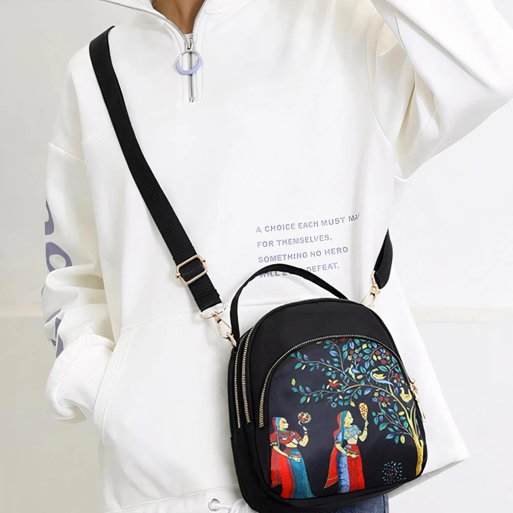 Mini Sac à Dos à Motif Arbre Pour Femme – Image 3