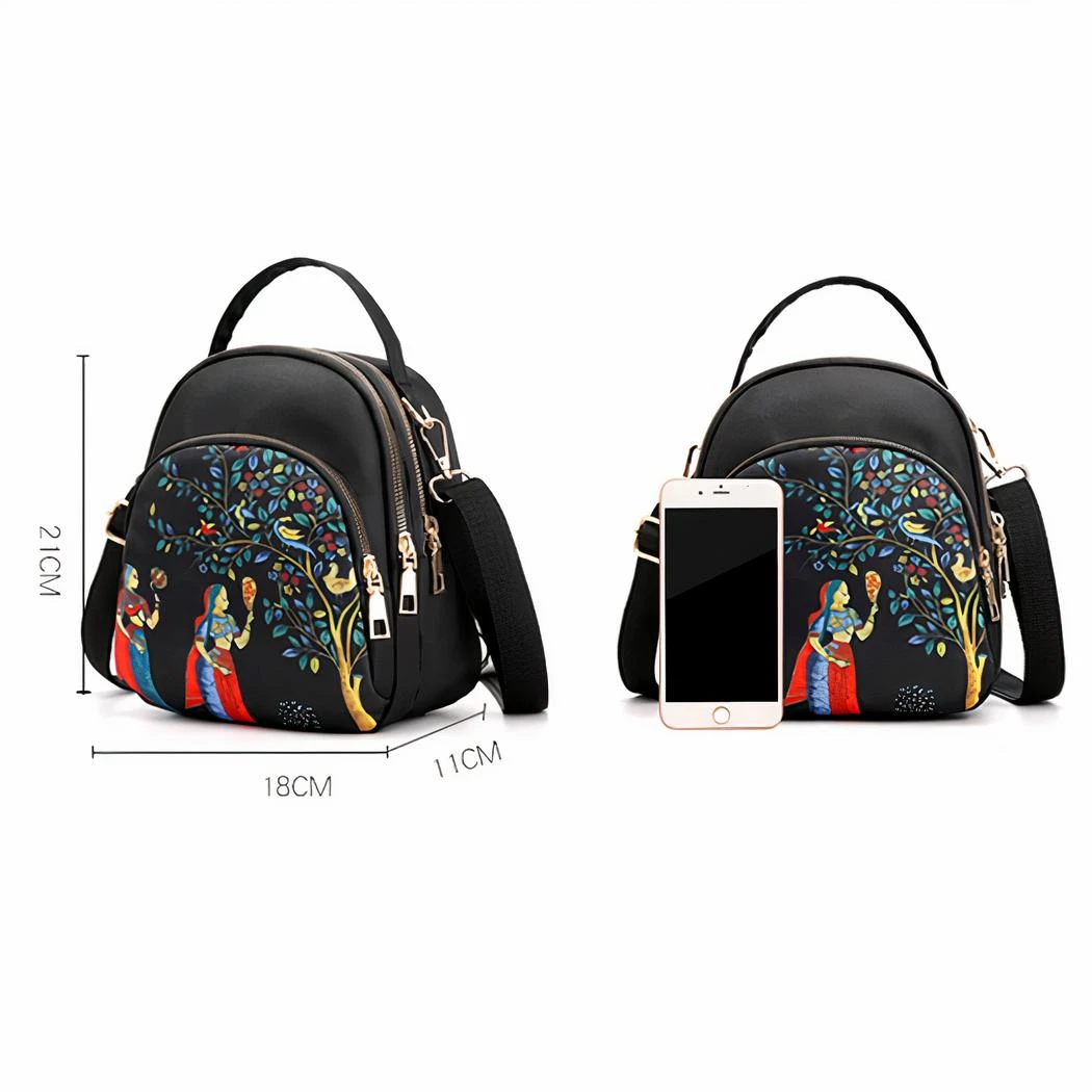 Mini Sac à Dos à Motif Arbre Pour Femme – Image 9