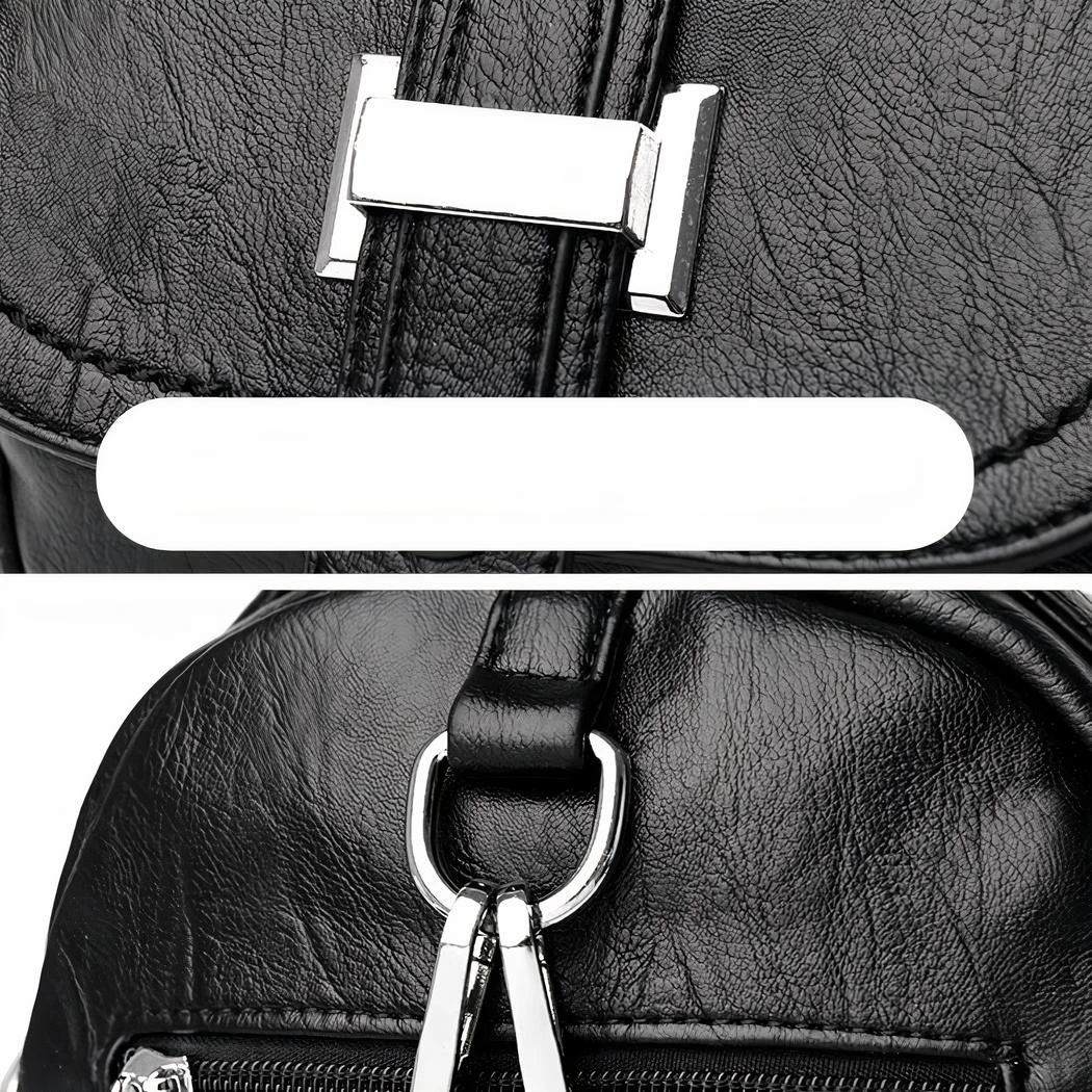 Mini Sac à Dos En Cuir Multipoche Pour Femme – Image 13