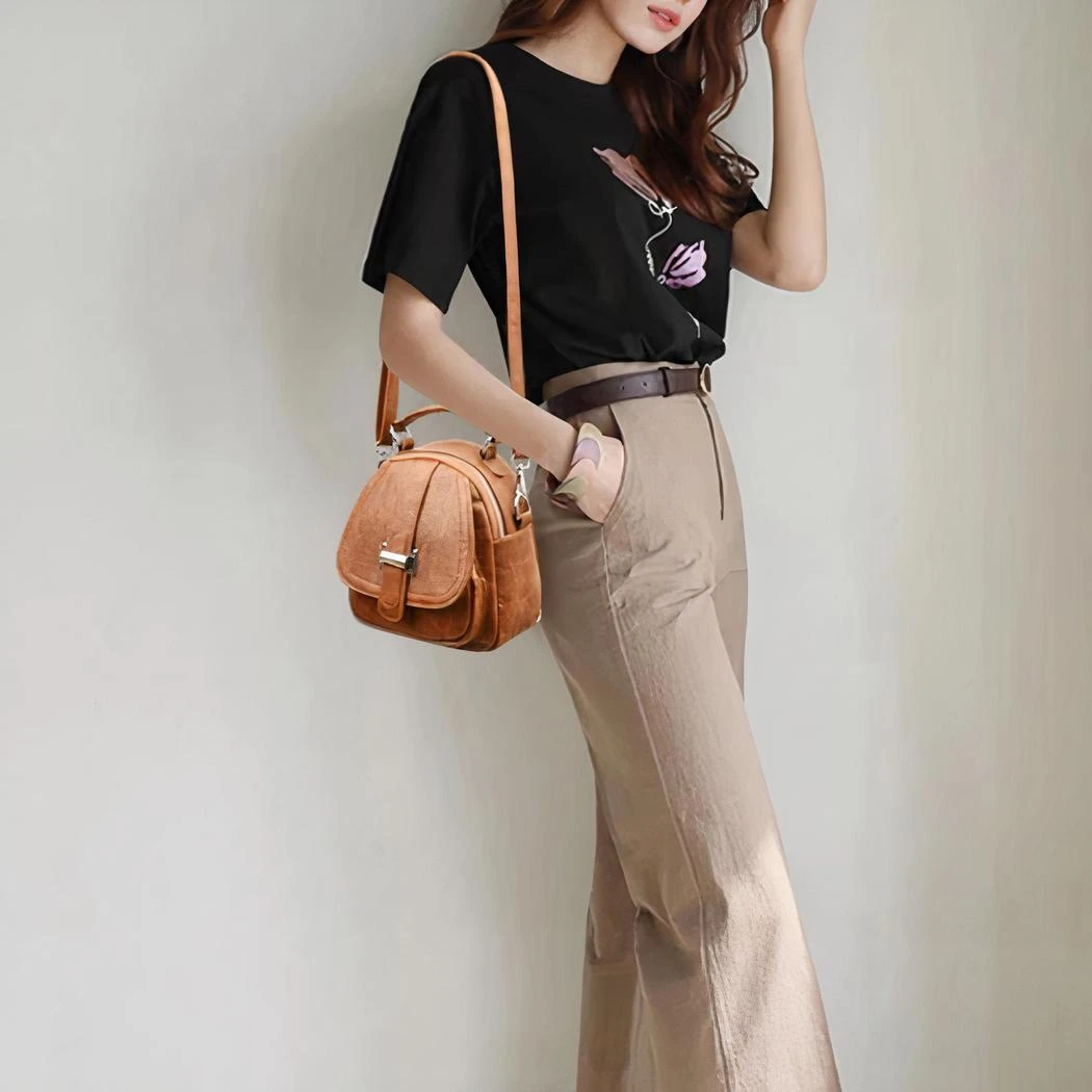 Mini Sac à Dos En Cuir Multipoche Pour Femme – Image 12