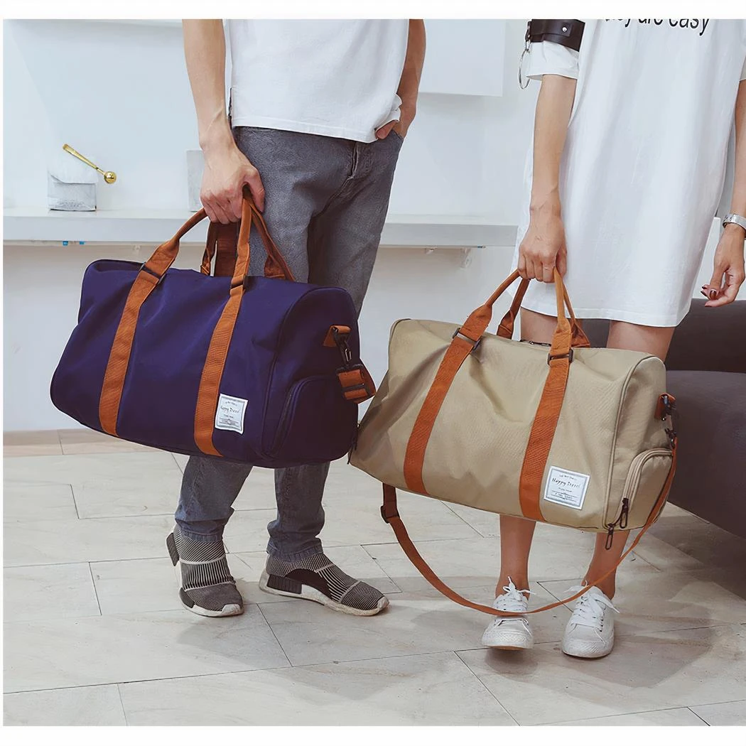 Sac De Voyage Grande Capacité Avec Bandoulière Marron – Image 13