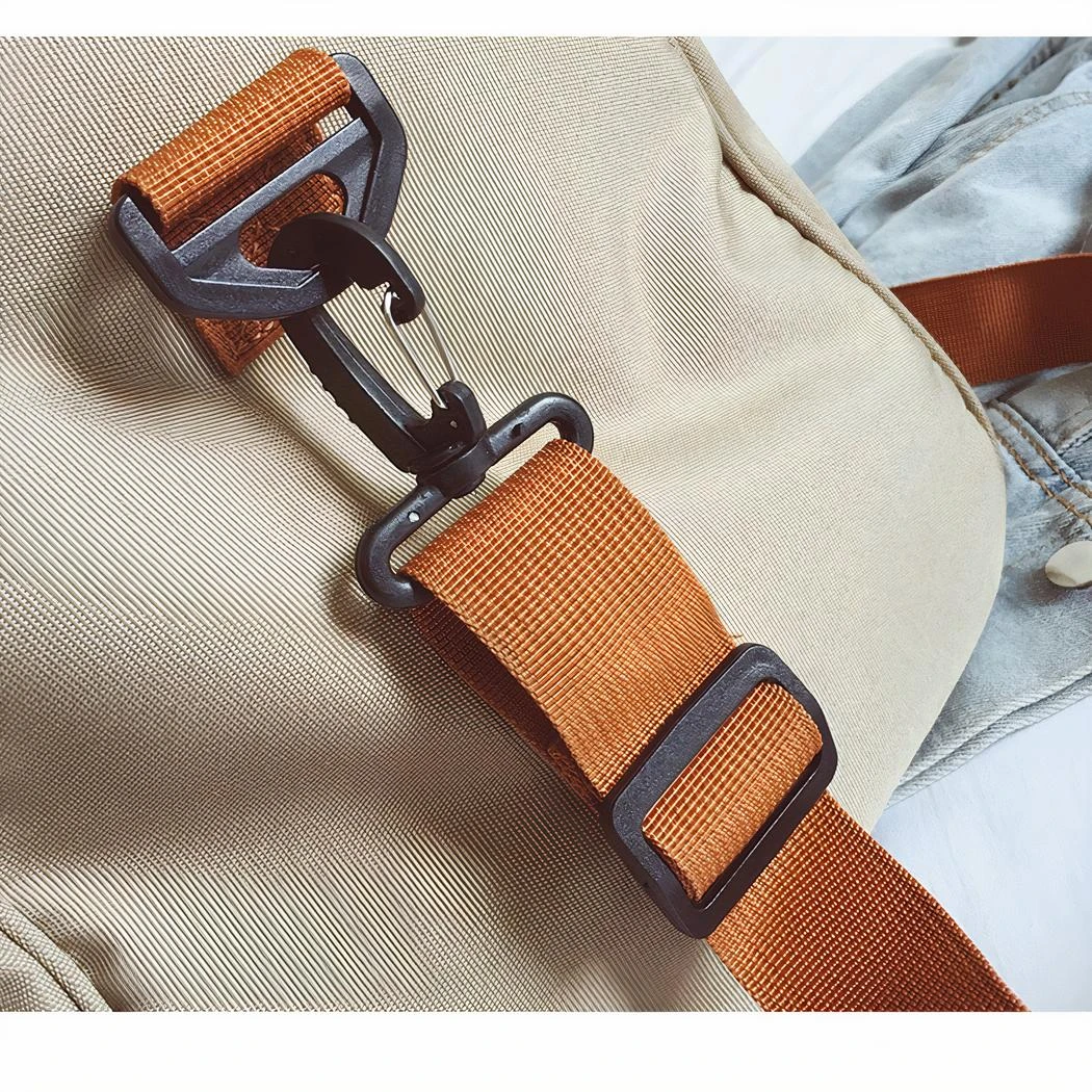 Sac De Voyage Grande Capacité Avec Bandoulière Marron – Image 2