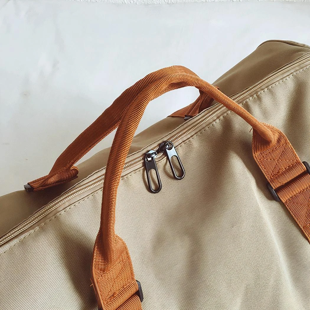 Sac De Voyage Grande Capacité Avec Bandoulière Marron – Image 4