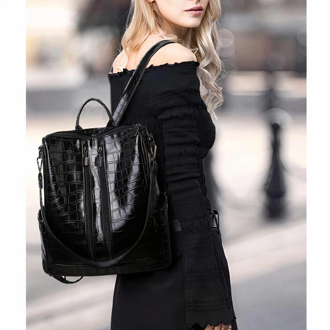 Sac à Dos Femme Multi-zip Croco – Image 6