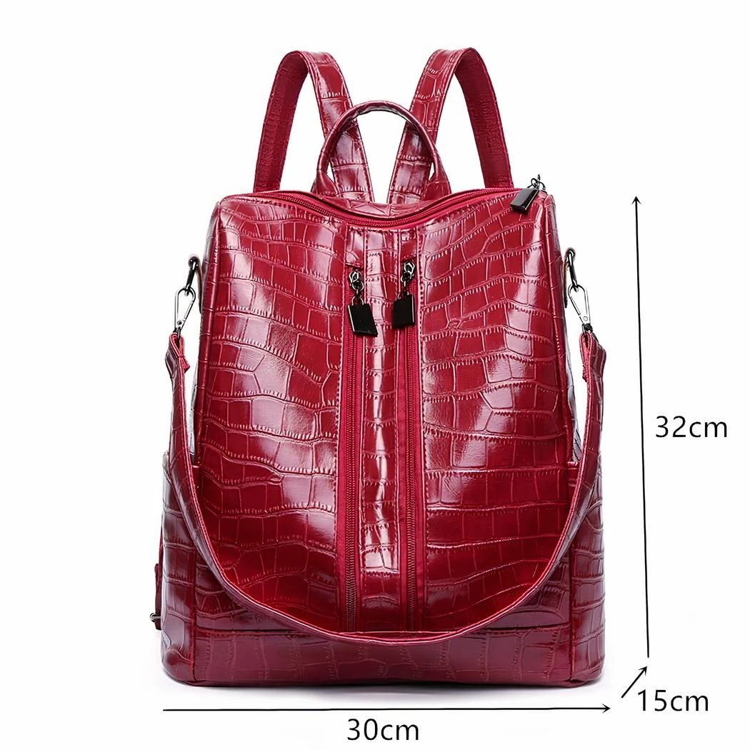 Sac à Dos Femme Multi-zip Croco – Image 2