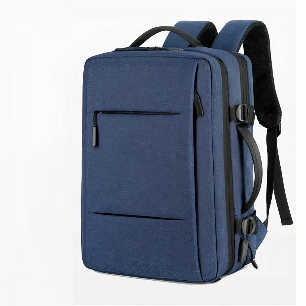 Sac à Dos Ergonomique De Voyage Uni Bleu – Image 2