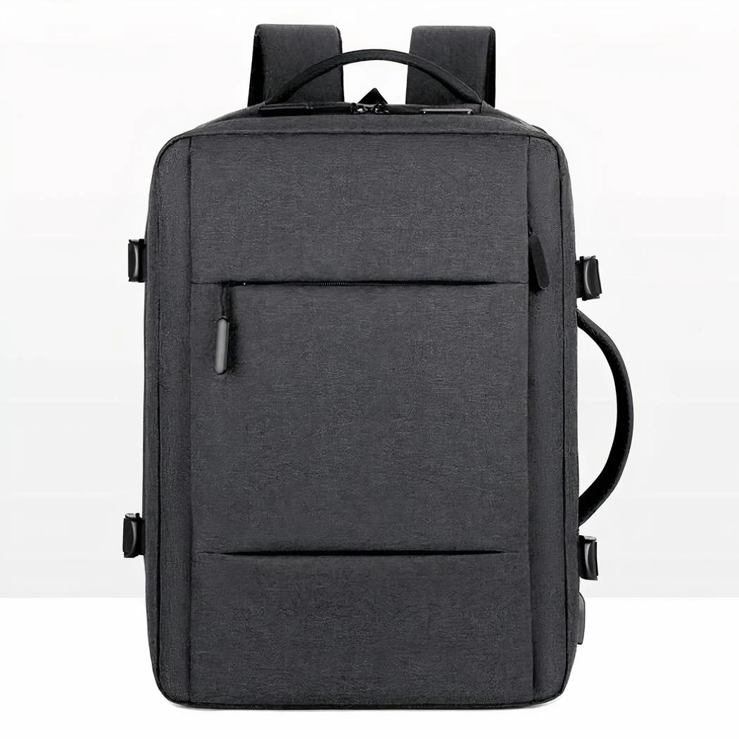 Sac à Dos Ergonomique De Voyage Uni Gris Foncé – Image 6