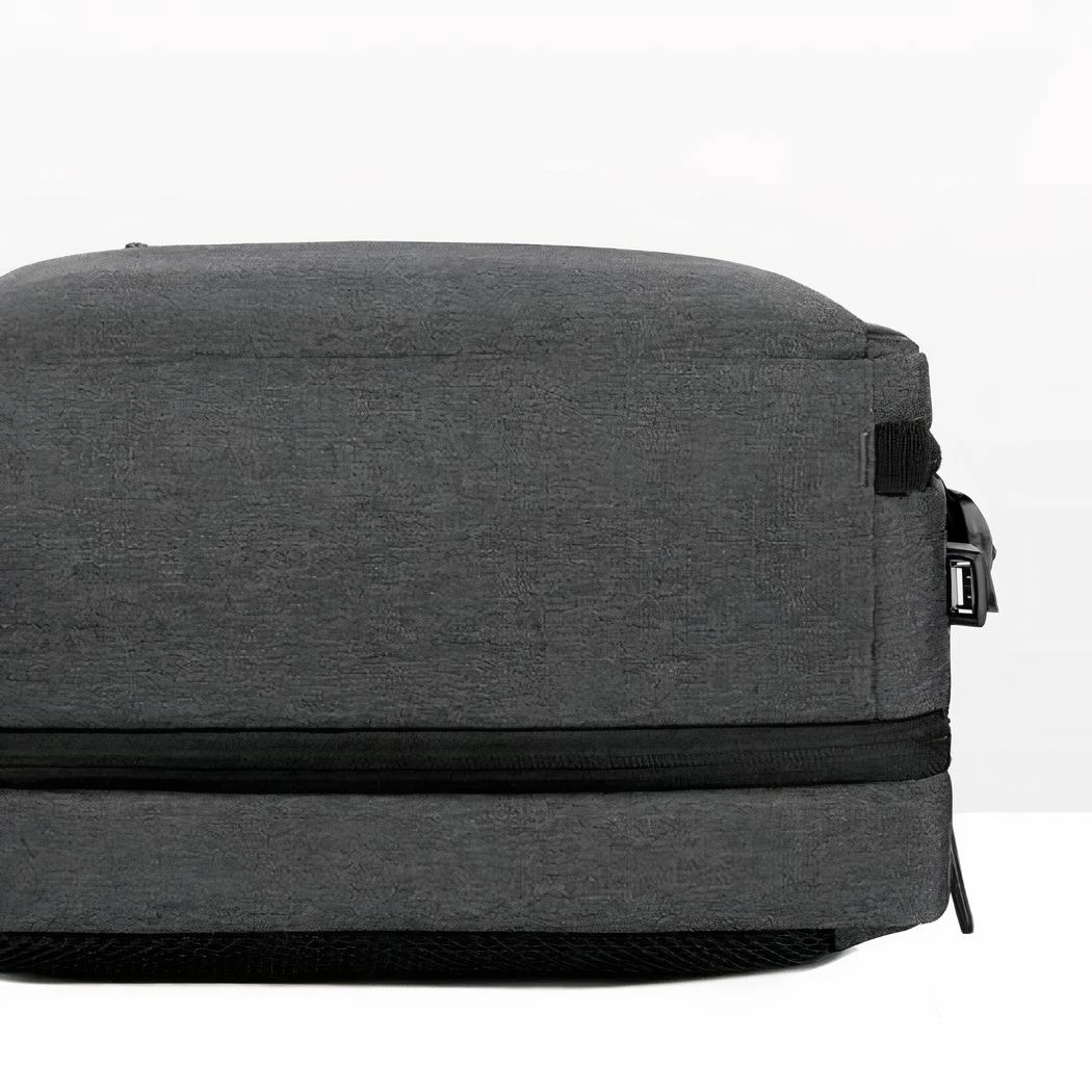 Sac à Dos Ergonomique De Voyage Uni Gris Foncé – Image 3