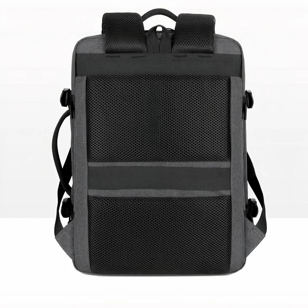 Sac à Dos Ergonomique De Voyage Uni Gris Foncé – Image 4