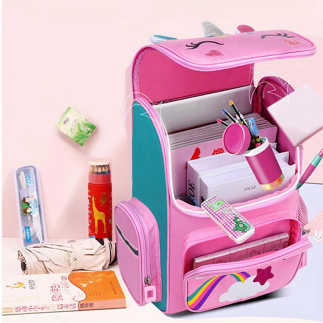 Cartable Licorne Arc-en-ciel Rose Pour Fille – Image 5