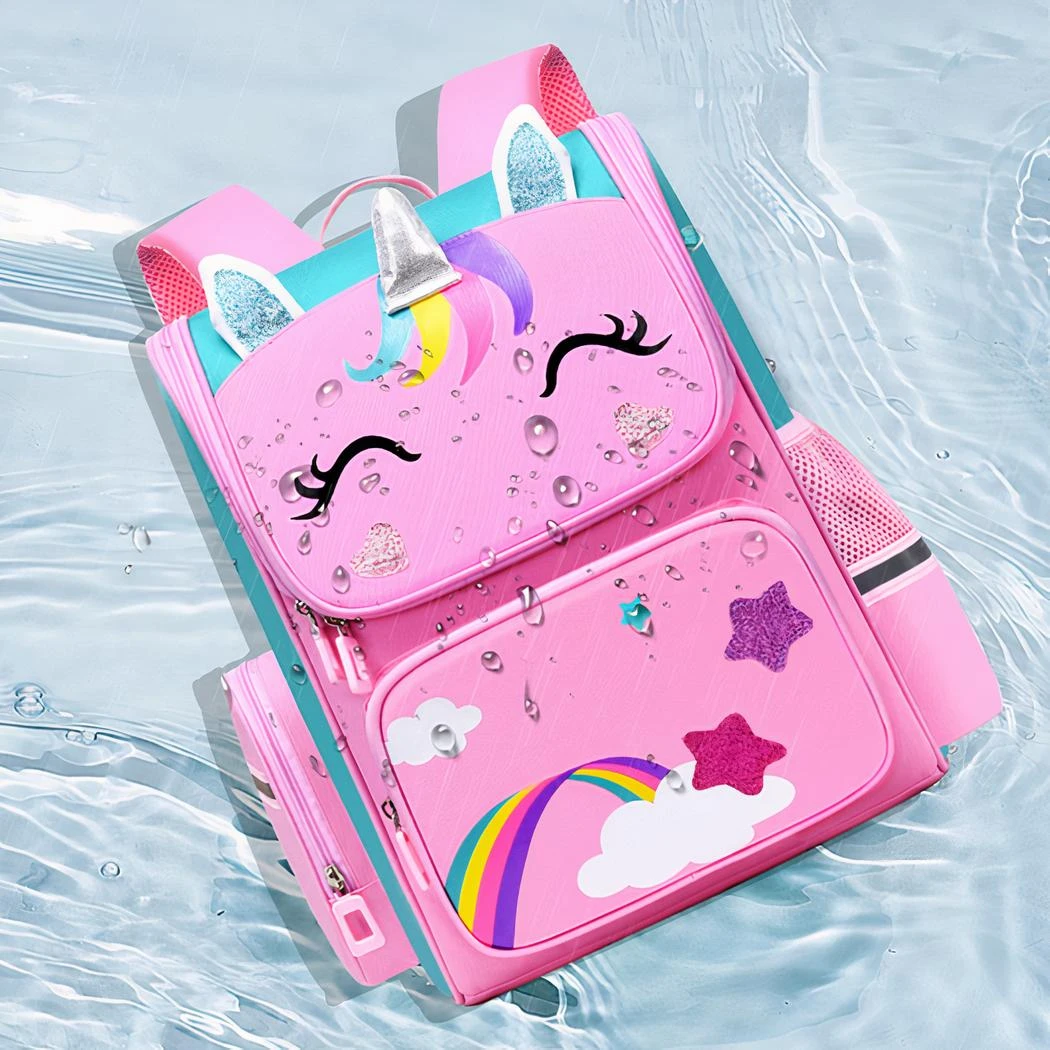 Cartable Licorne Arc-en-ciel Rose Pour Fille – Image 2