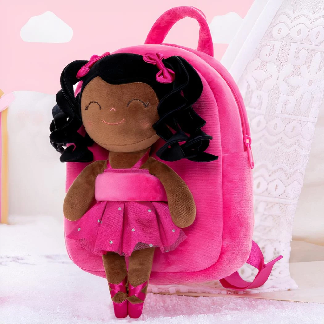 Sac à Dos CP En Peluche Avec Petite Poupée Danseuse De Ballet Sur Le Devant – Image 2