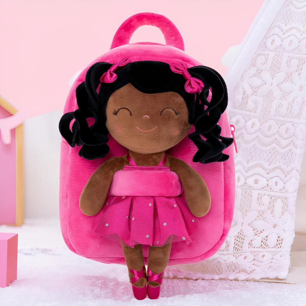 Sac à Dos CP En Peluche Avec Petite Poupée Danseuse De Ballet Sur Le Devant – Image 3