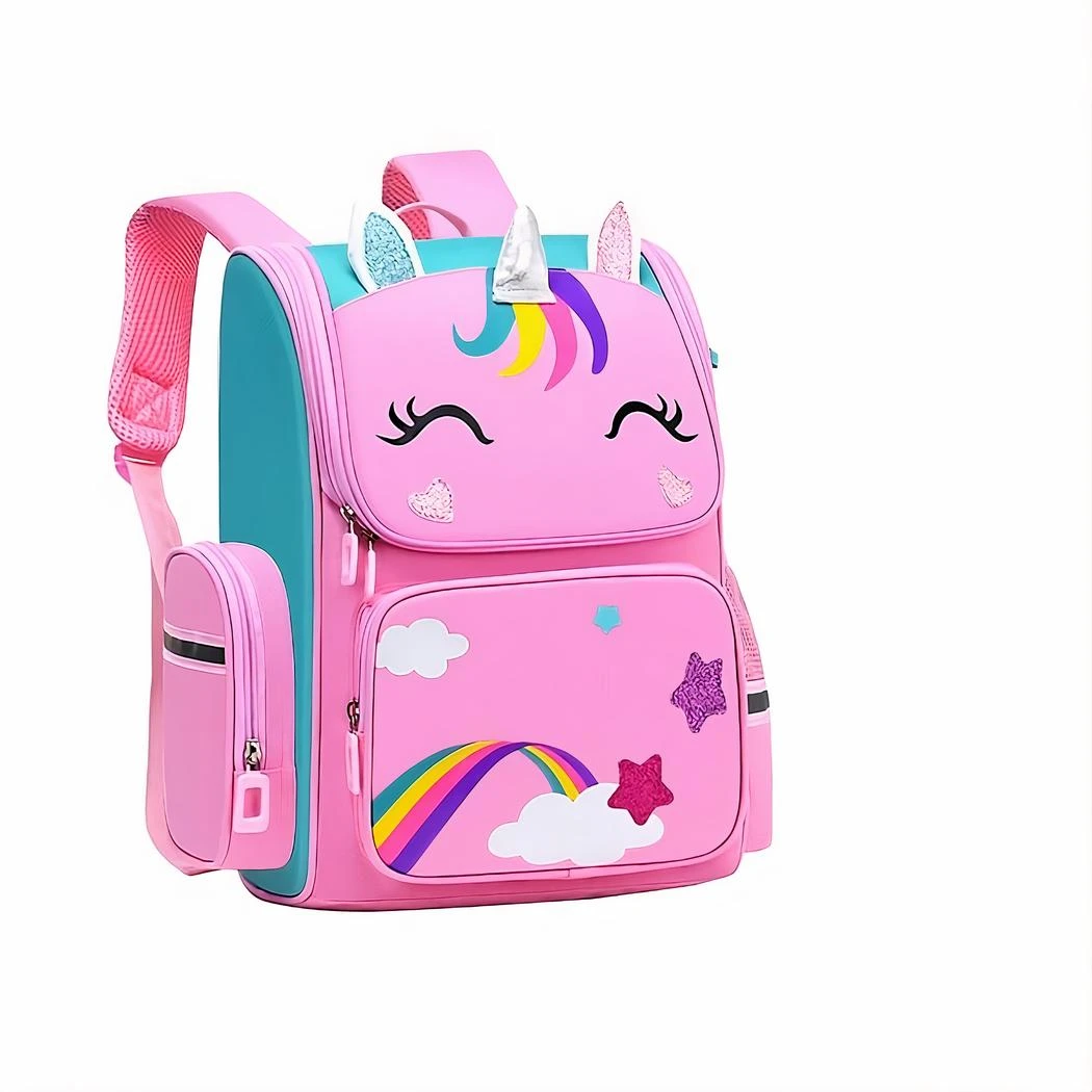Cartable Licorne Arc-en-ciel Rose Pour Fille – Image 6