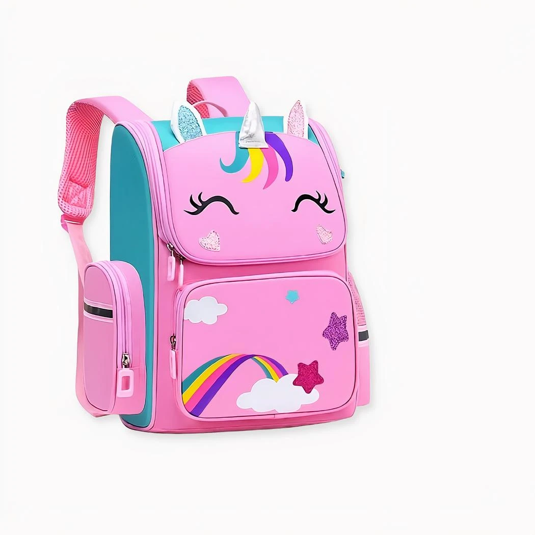 Cartable Licorne Arc-en-ciel Rose Pour Fille