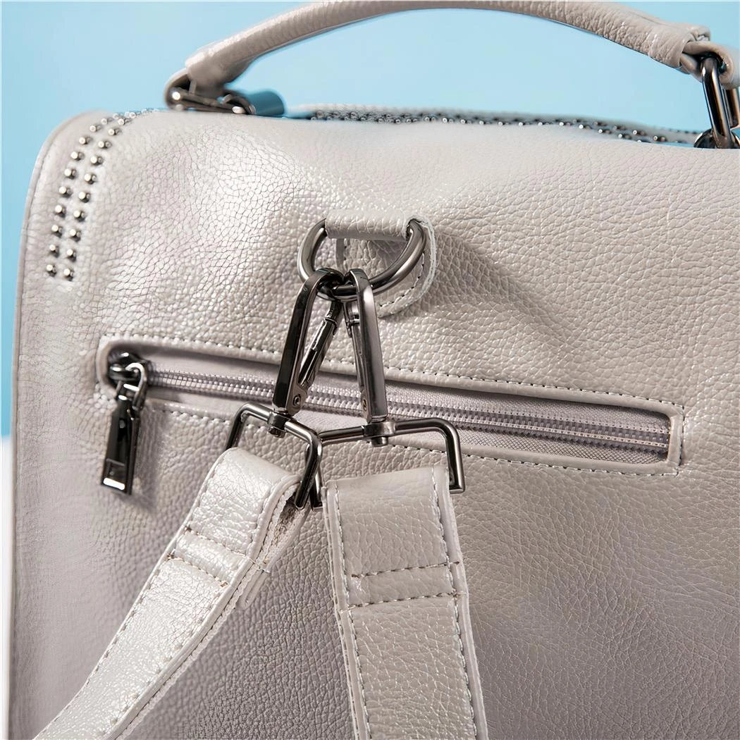 Sac à Dos Carré En Cuir De Vache – Image 15