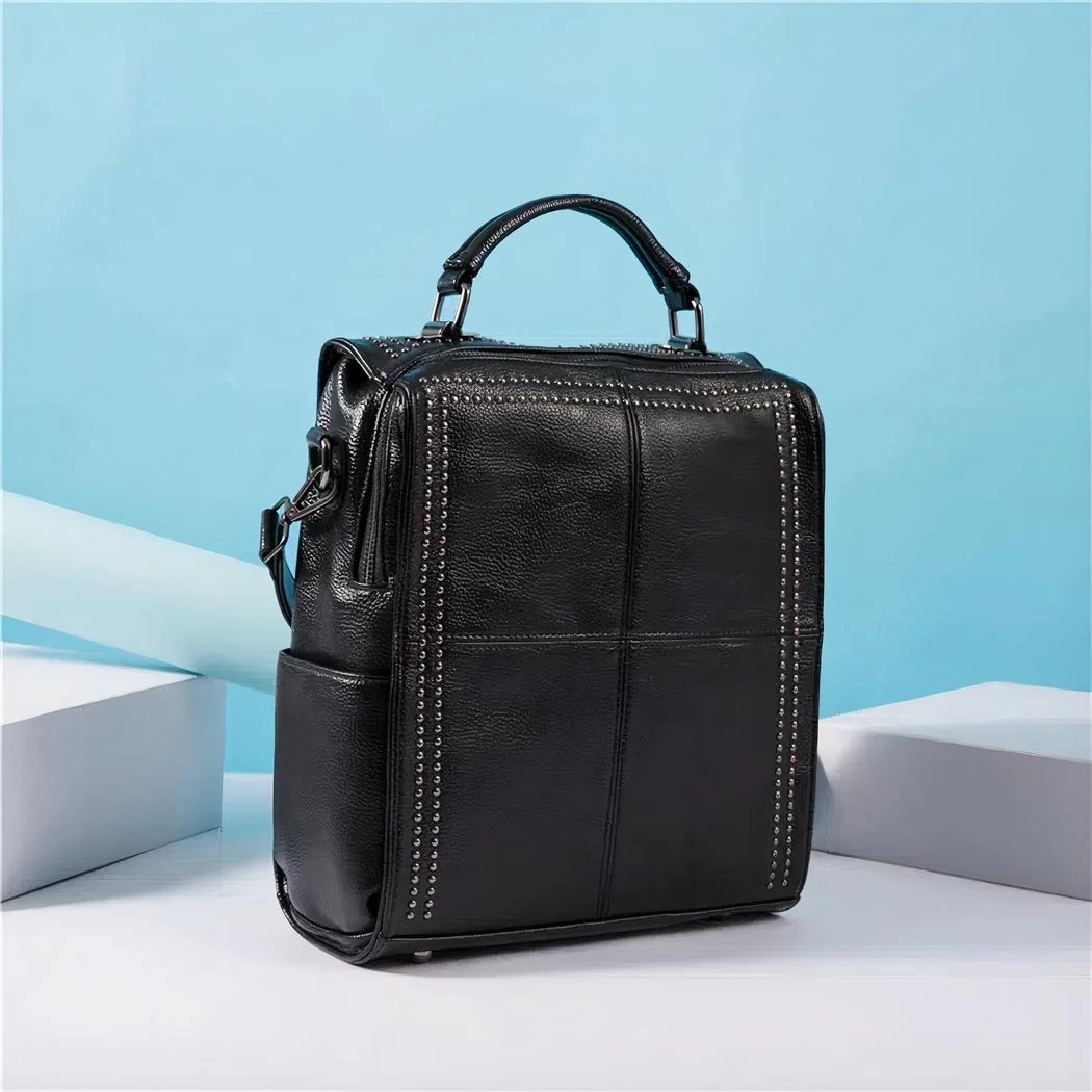 Sac à Dos Carré En Cuir De Vache – Image 18