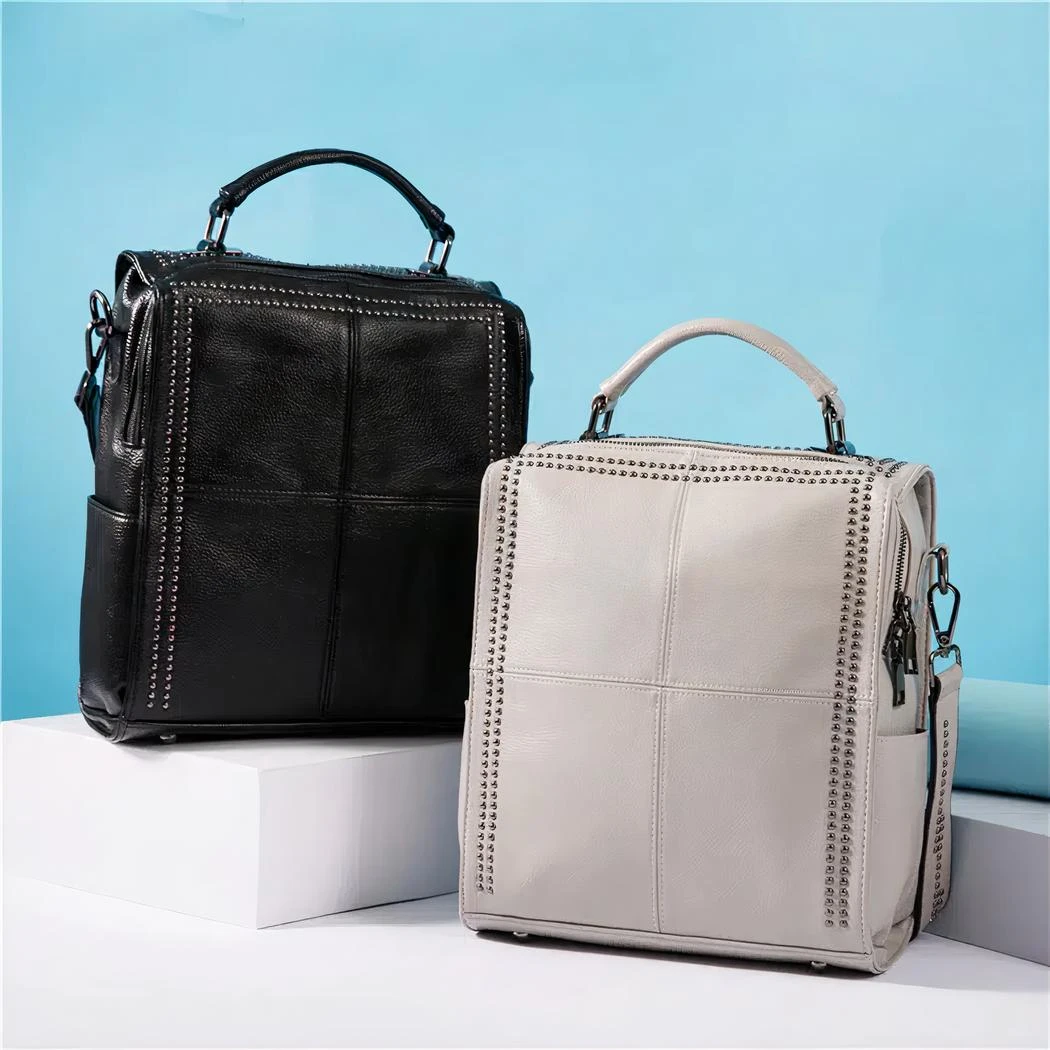 Sac à Dos Carré En Cuir De Vache – Image 12