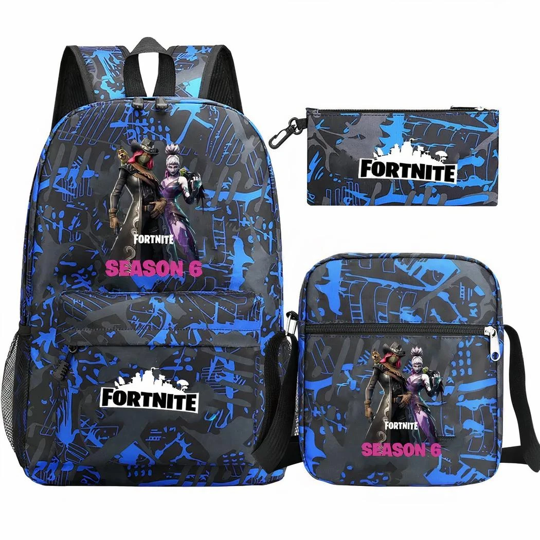 Sac à Dos Fortnite Bleu Et Noir Ensemble 3 Pièces – Image 3
