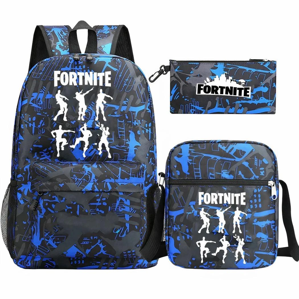Sac à Dos Fortnite Bleu Et Noir Ensemble 3 Pièces – Image 6