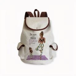 Sac à Dos En Lin Motif Mère Et Fille Qui Font Du Yoga