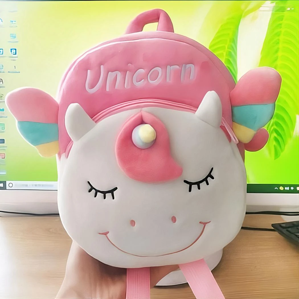 Petit Sac à Dos En Peluche D’une Licorne Souriante – Image 10