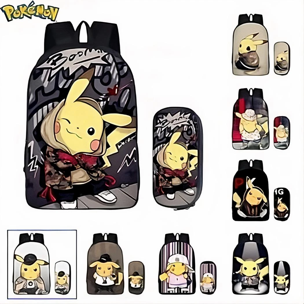 Sac à Dos Pokemon Pikachu Pour Enfants Avec Trousse Assortie – Image 5